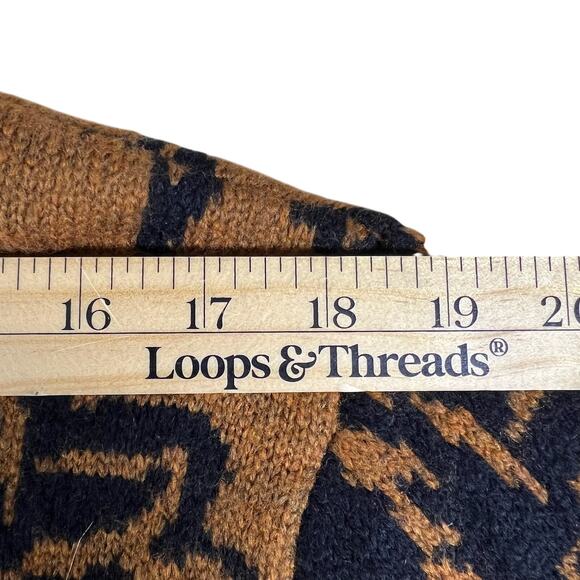 Topshop Floral Jacquard Sweater M | Brown Cinnamon Black Mockneck Soft Pullover - Picture 10 of 14